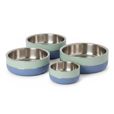 Saluki Stainless Steel Double Wall Dog Bowls – Two Tone - 700 ML